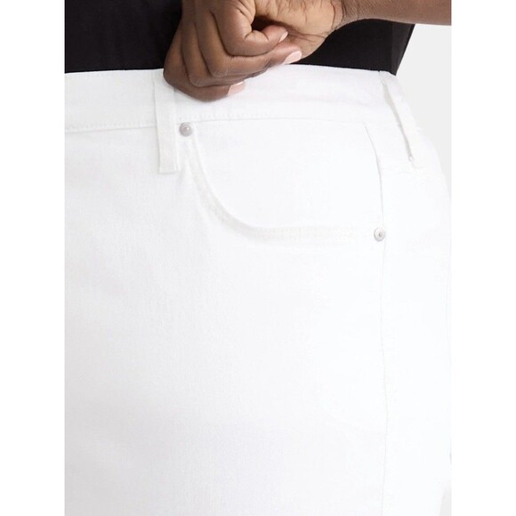 Terra & Sky 16W Petite White Straight Leg Jeans Plus High Rise Stretch - Picture 3 of 7